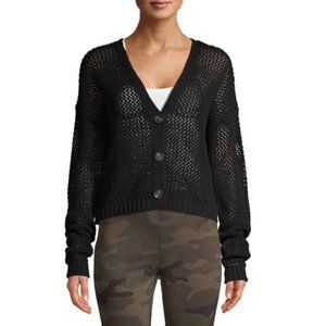 Black Mesh Stitch Cardigan